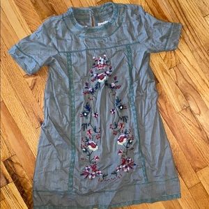 Olive green embroidered dress size sm/medium